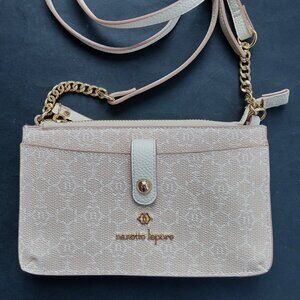 Nanette Lepore Cream Tan Crossbody Bag with Gold Hardware Adjustable Strap